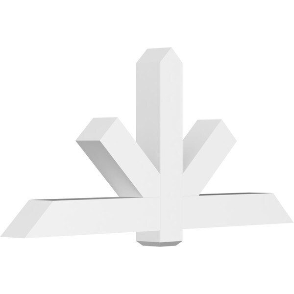 Ekena Millwork Kennewick Architectural Grade PVC Gable Bracket, 72"W x 33"H x 6"D x 6"F, 11/12 Pitch GBP072X33X0606KEN00 - main